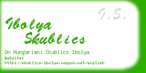 ibolya skublics business card